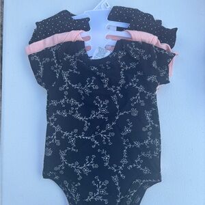 Floral Black and Pink Kids One Piece 3